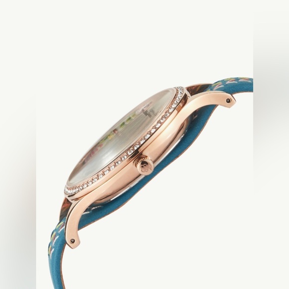 NIB Tommy Bahama Swarovski Collaboration Rose Gold Floral Double Wrap Watch - Picture 3 of 12